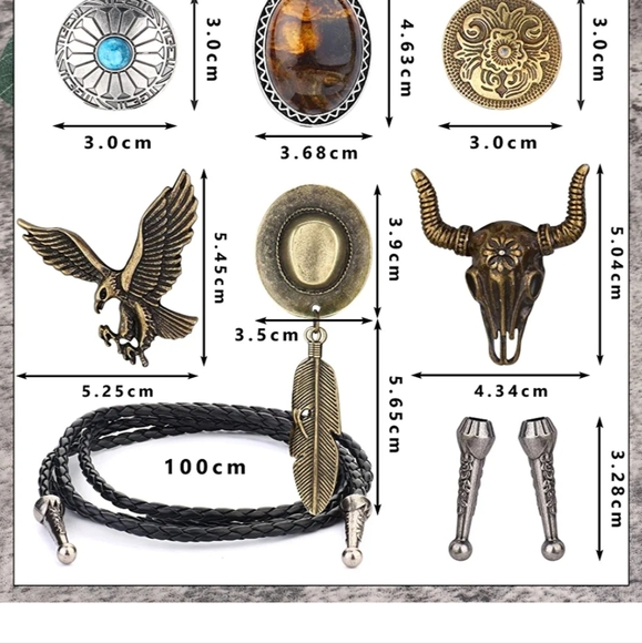 New Set of 6 Bolo 39.5" ties - Picture 3 of 4